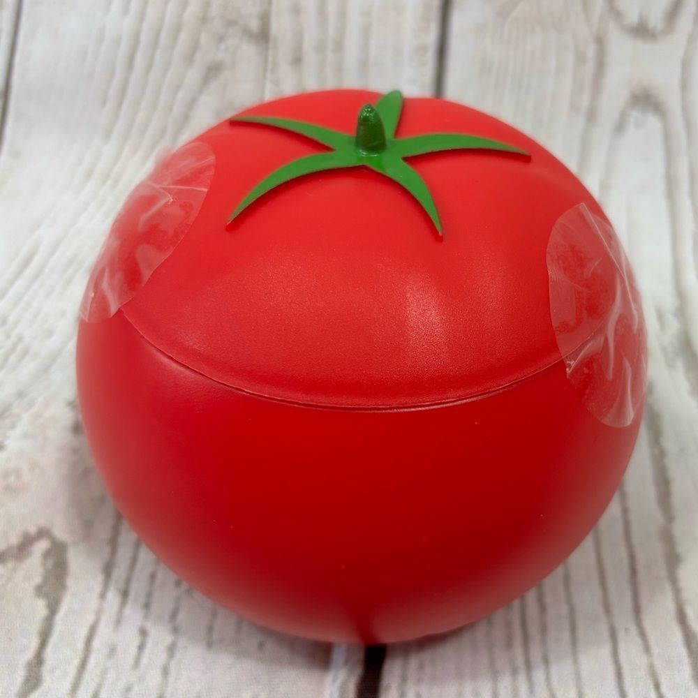 NEW Red Tomato Keeper Topping Bowl with Lid Food Storage